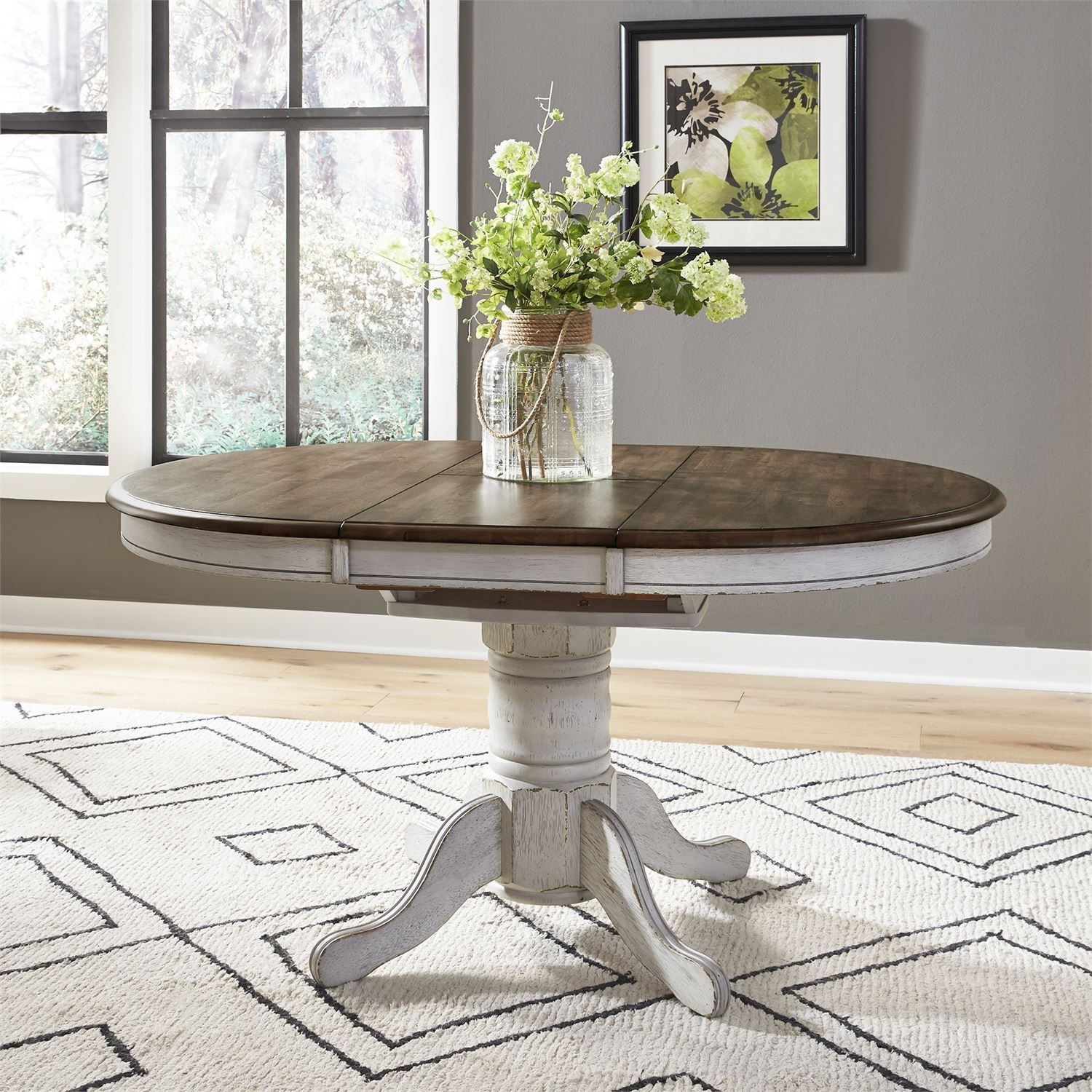 Liberty Furniture Carolina Crossing Transitional Oval Pedestal Dining